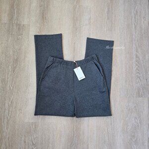 Quince Organic Cotton Double Knit Straight Pants Small Charcoal New With Tags